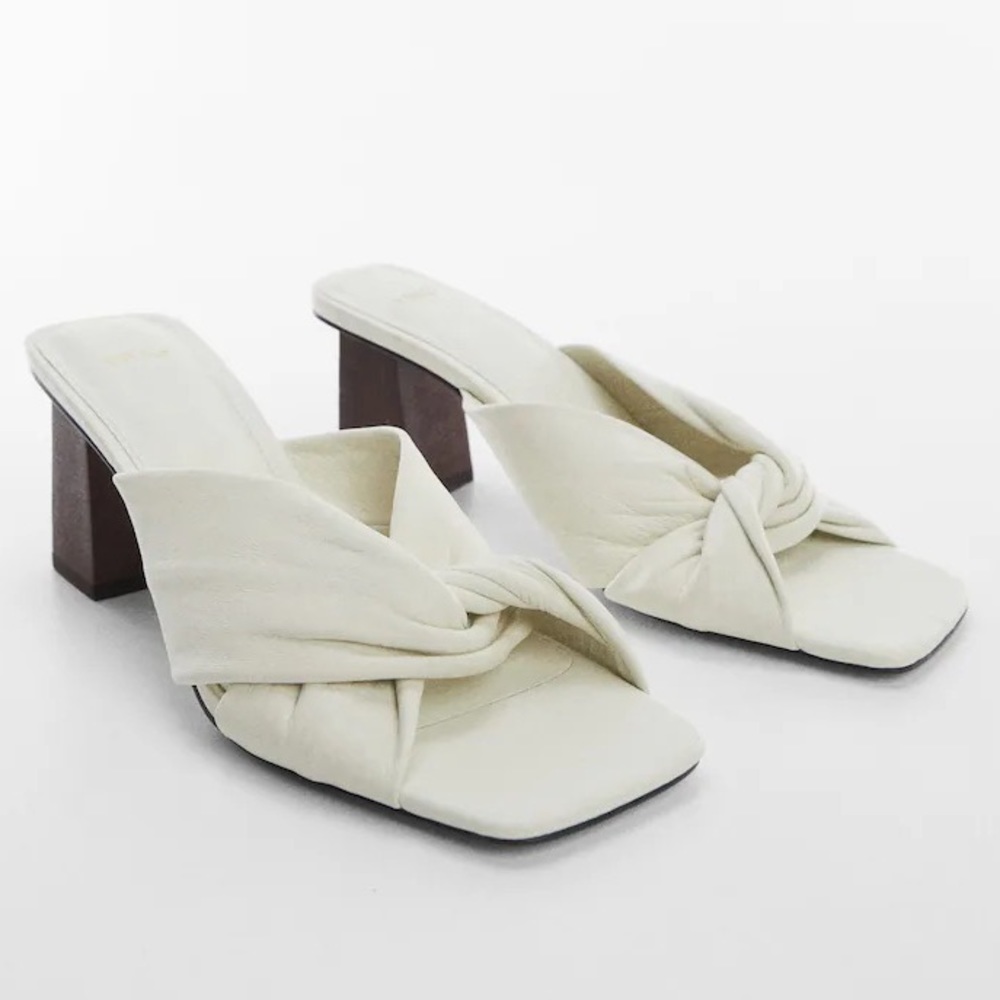 Leather Wrap Heeled Sandals